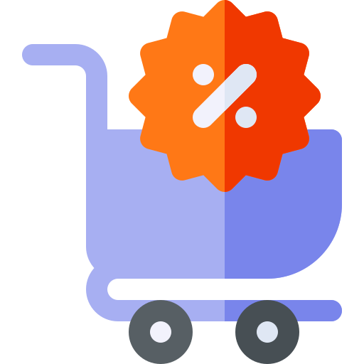 carrito de compras Basic Rounded Flat icono