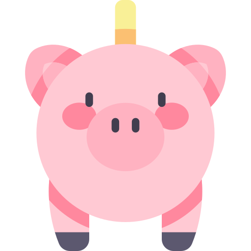Piggy bank Kawaii Flat icon