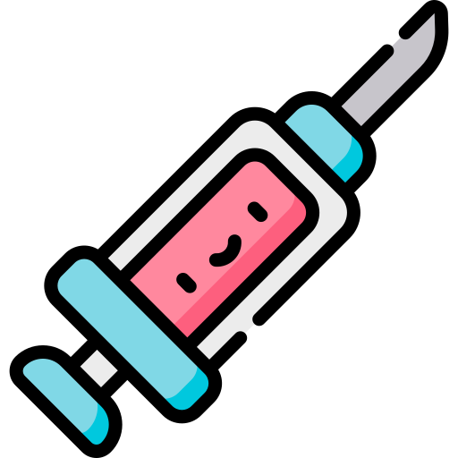 vacuna Kawaii Lineal color icono