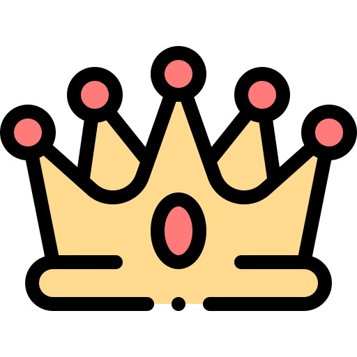 Crown Detailed Rounded Lineal color icon