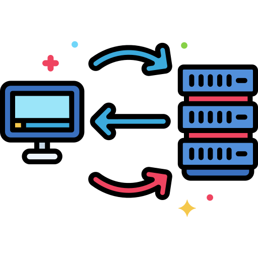 almacenamiento del servidor Flaticons Lineal Color icono