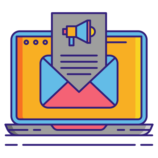 email reclame Flaticons Lineal Color icoon