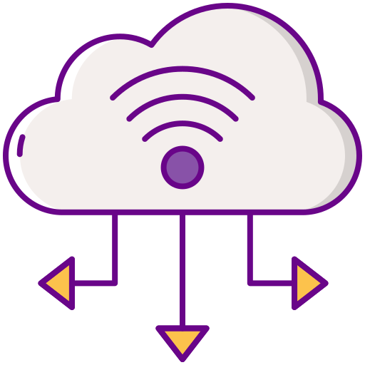 partage dans le cloud Flaticons Lineal Color Icône