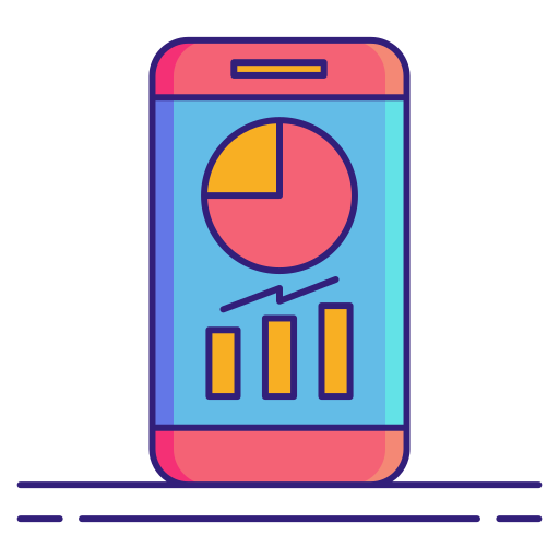 Mobile analytics Flaticons Lineal Color icon