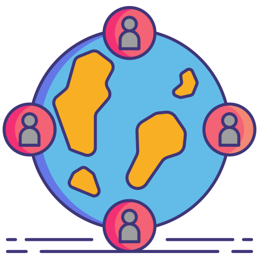 globales netzwerk Flaticons Lineal Color icon