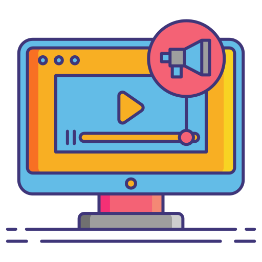 Video advertising Flaticons Lineal Color icon