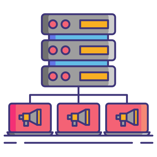 Рекламный сервер Flaticons Lineal Color иконка