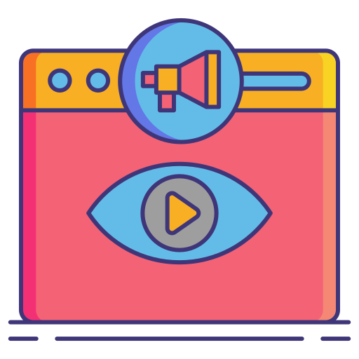 pubblicità video Flaticons Lineal Color icona