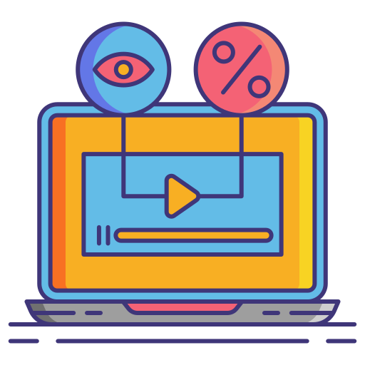 Video advertising Flaticons Lineal Color icon