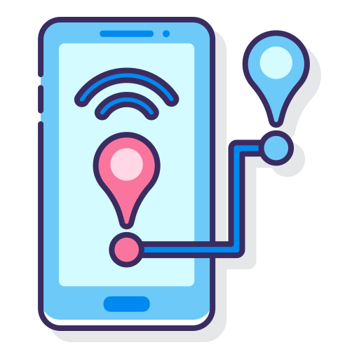 Gps phone Flaticons Lineal Color icon