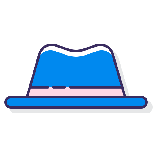 sombrero de fieltro Flaticons Lineal Color icono