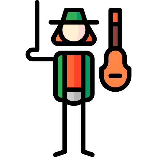 Fiddle Puppet Characters Lineal Color icon
