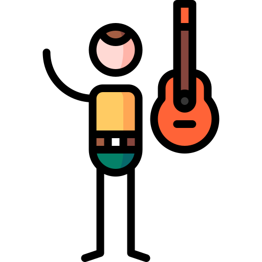 gitarre Puppet Characters Lineal Color icon