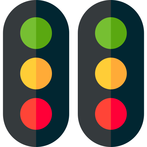verkeerslichten Basic Straight Flat icoon