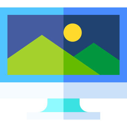 monitor Basic Straight Flat icoon