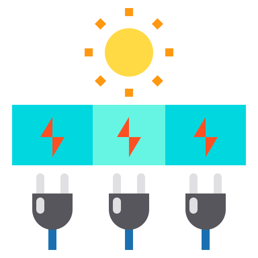 zonne energie Payungkead Flat icoon