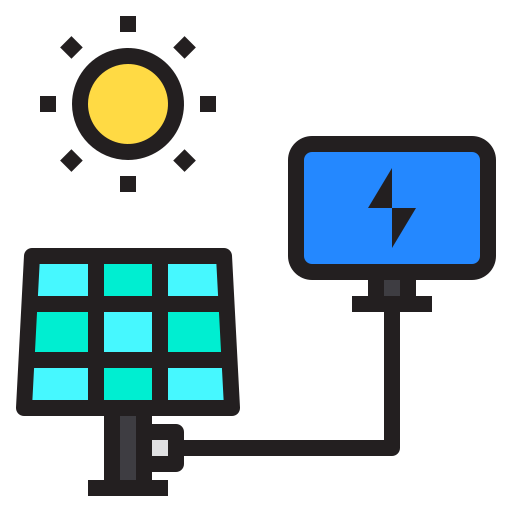 太陽光エネルギー Payungkead Lineal Color icon