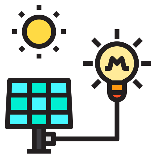 Solar energy Payungkead Lineal Color icon