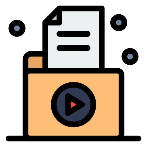Video file Flatart Icons Lineal Color icon