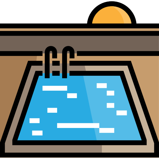 Плавательный бассейн Detailed Straight Lineal color иконка