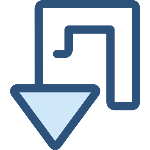 Turn left Monochrome Blue icon