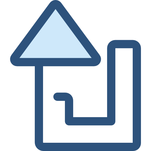 Turn left Monochrome Blue icon
