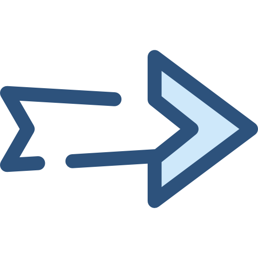 flecha correcta Monochrome Blue icono