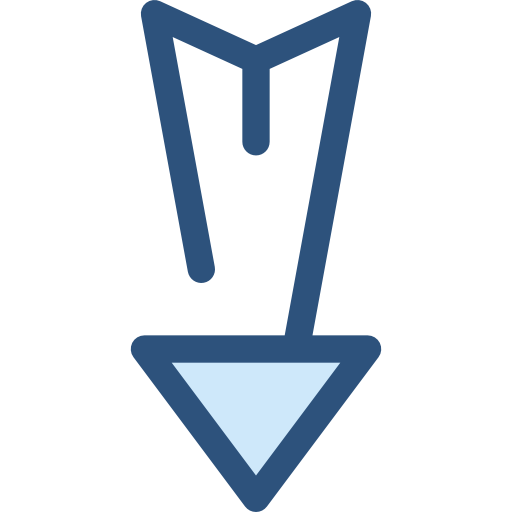 Down arrow Monochrome Blue icon