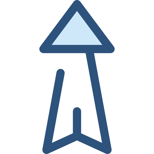 flecha hacia arriba Monochrome Blue icono