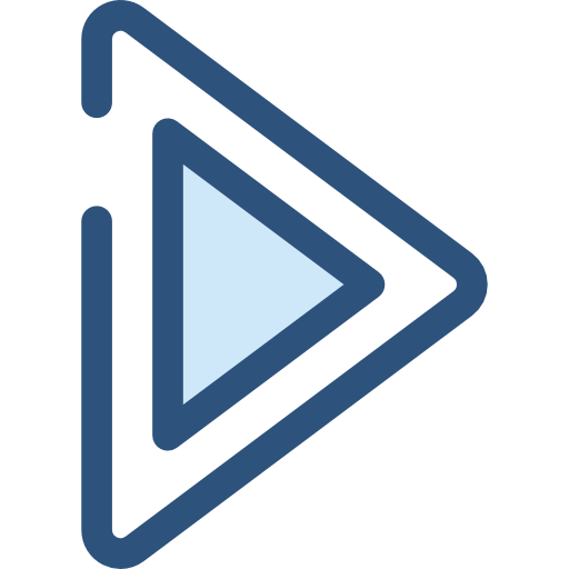 flecha correcta Monochrome Blue icono