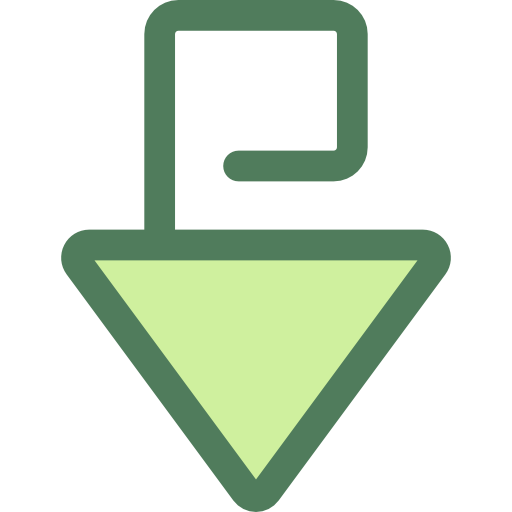 Down arrow Monochrome Green icon
