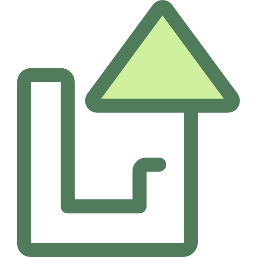 Turn right Monochrome Green icon