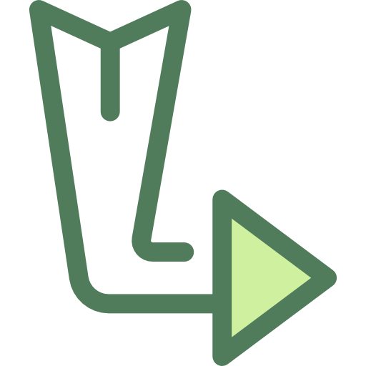 flèche diagonale Monochrome Green Icône