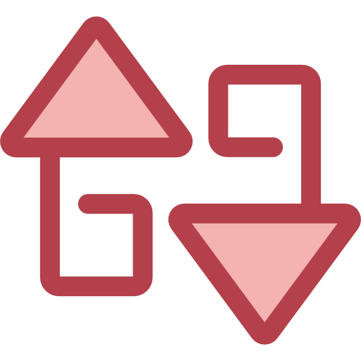 Sort Monochrome Red icon
