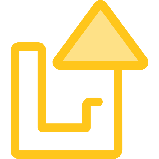 skręć w prawo Monochrome Yellow ikona