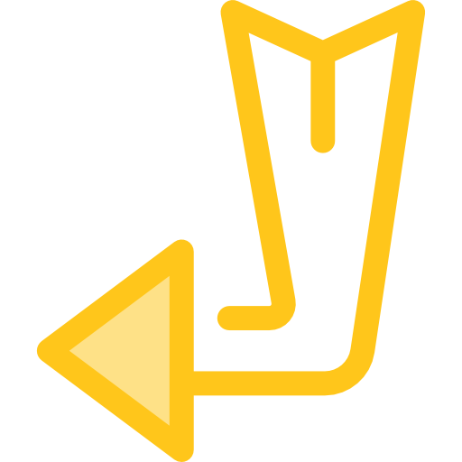 Diagonal arrow Monochrome Yellow icon