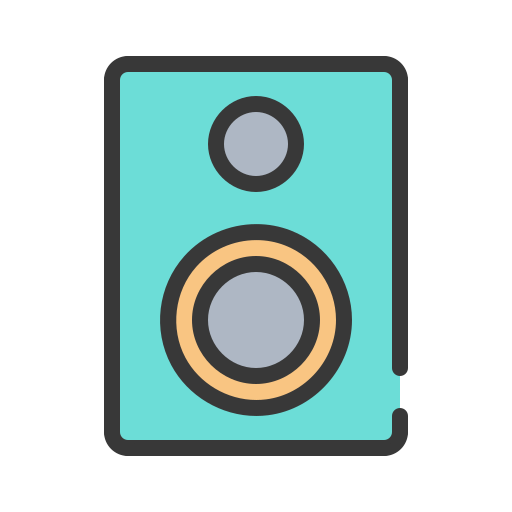 głośnik komputerowy Generic Outline Color ikona