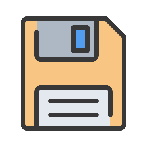 Computer diskette Generic Outline Color icon