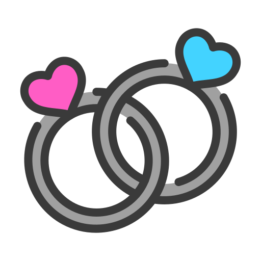 Свадебные кольца Generic Outline Color иконка