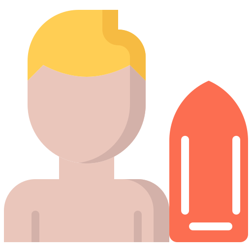 Lifeguard Coloring Flat icon