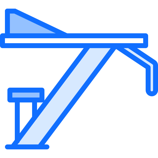 Diving board Coloring Blue icon