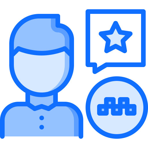 Customer review Coloring Blue icon