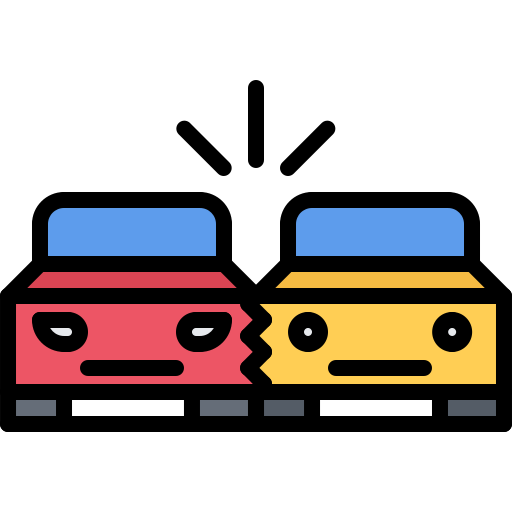 Car accident Coloring Color icon