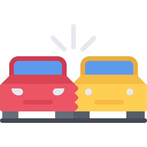 Car accident Coloring Flat icon