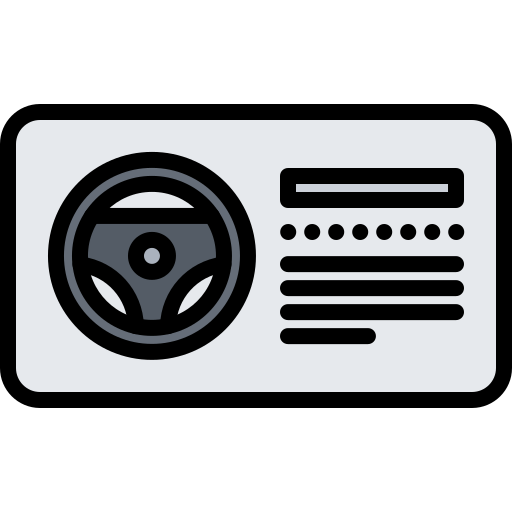 Driving license Coloring Color icon