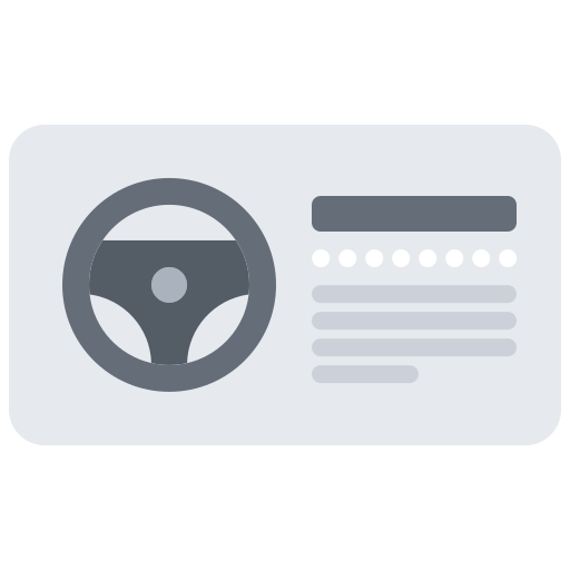 Driving license Coloring Flat icon