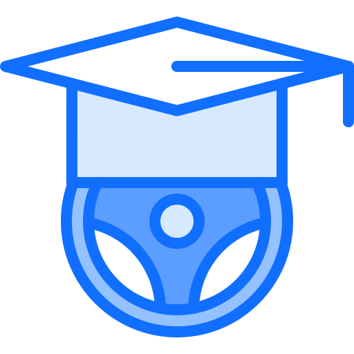 Driving school Coloring Blue icon