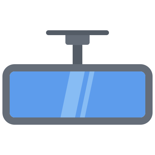 Rearview mirror Coloring Flat icon