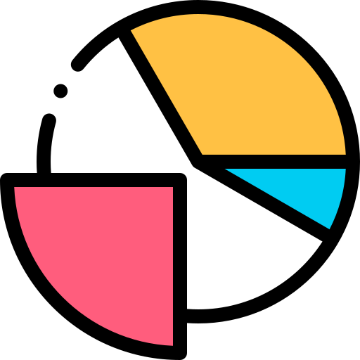 Pie chart Detailed Rounded Lineal color icon