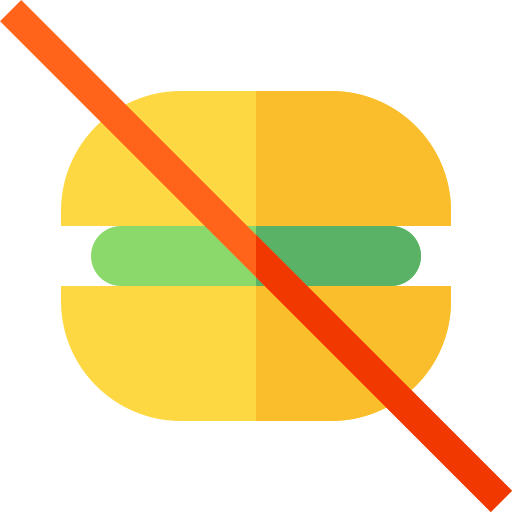bez fast foodów Basic Straight Flat ikona